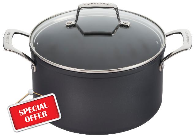 Le Creuset Essential Non-stick Ceramic Stockpot with Glass Lid