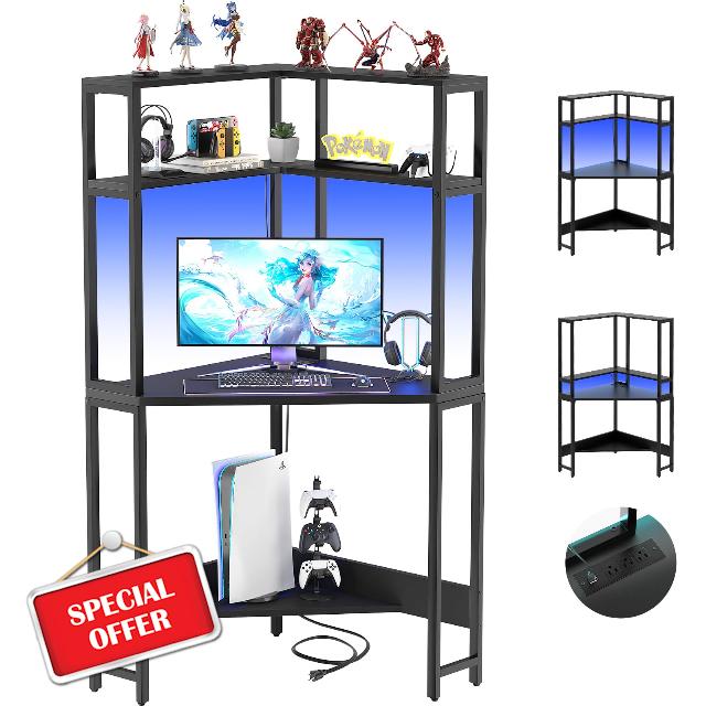 Cyclysio Mini Corner Desk with Hutch