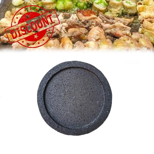 Redondo Comal De Piedra Volcánica Para Asar Carne