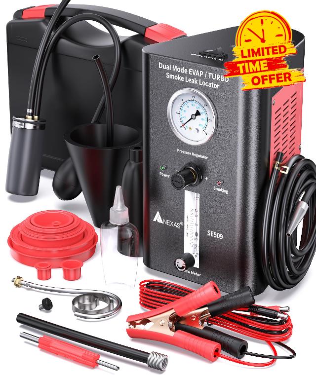 NEXAS SE509 DUAL MODE EVAP TURBO Automotive Smoke Machine Leak Detector with Built-in 2 Air Pump
