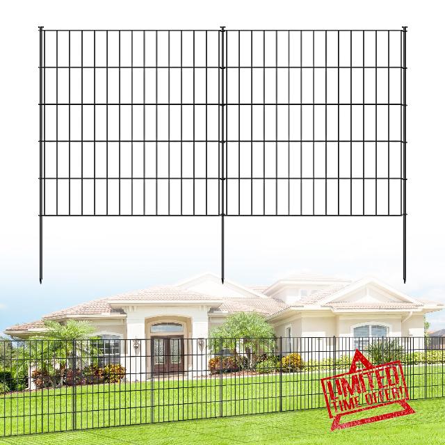 Metal Garden Fence 35.5in (H) x 17.7ft (L)