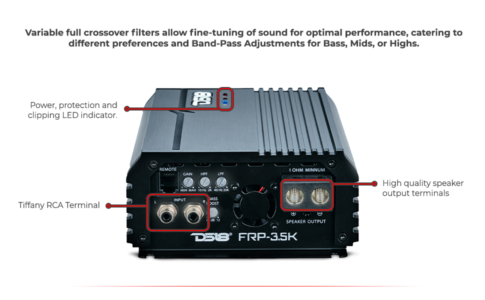 Full-Range Class D 1-Channel Amplifier 3,500 Watts RMS @ 1-Ohm, Monoblock Amplifier, ds18 amplifier
