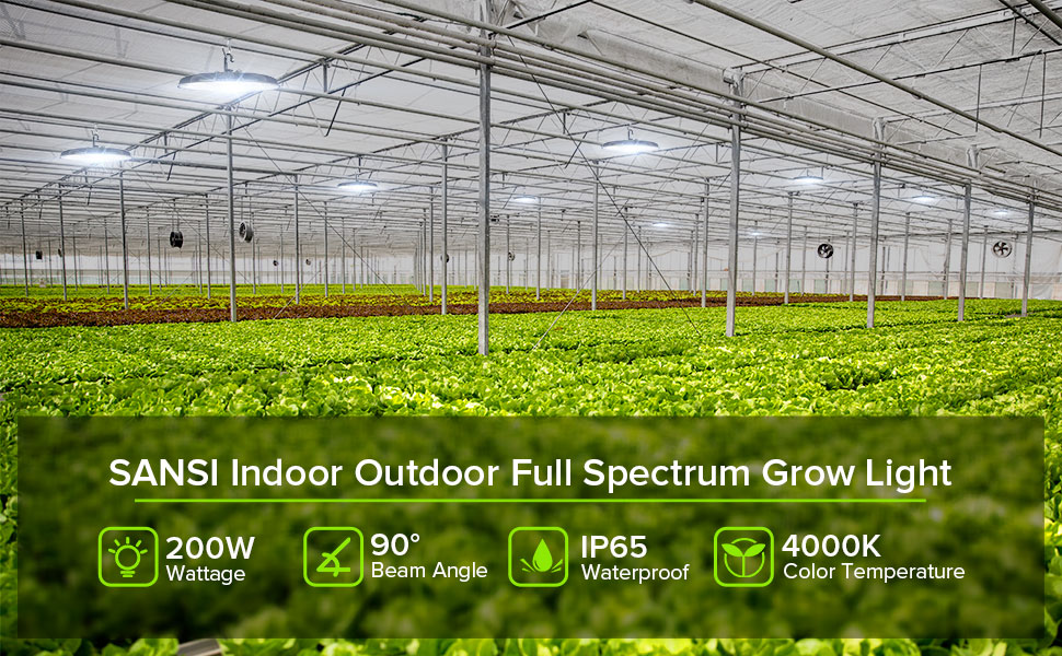 SANSI 200W Indoor Outdoor Full Spectrum Grow Light