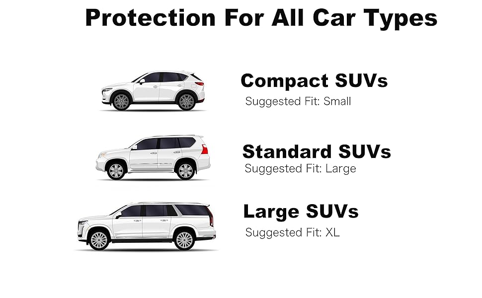 Perfectly designed to fit most standard cars, vehicles, full-size/mid-size/compact SUVs, MPV