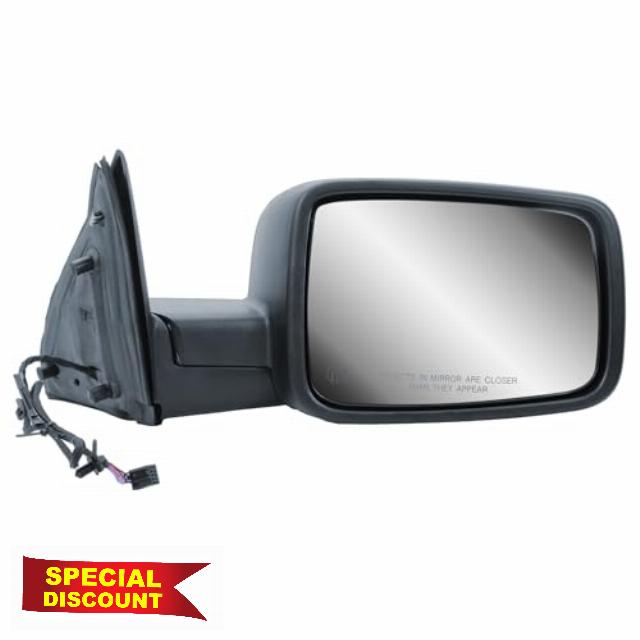Passenger Right Side Door Mirror Power Heated Manual Folding Textured Back Cover for Ram 1500 2014-2018