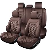 COMFDRIVE Car Seat Covers, Universal Faux Leather Car Seat Covers Full Set, 5 Seats Comfortable L...