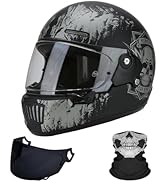 Qudas Retro Full Face Motorcycle Helmet DOT Approved Motorcycle Street Bike Full Face DOT Helmet ...