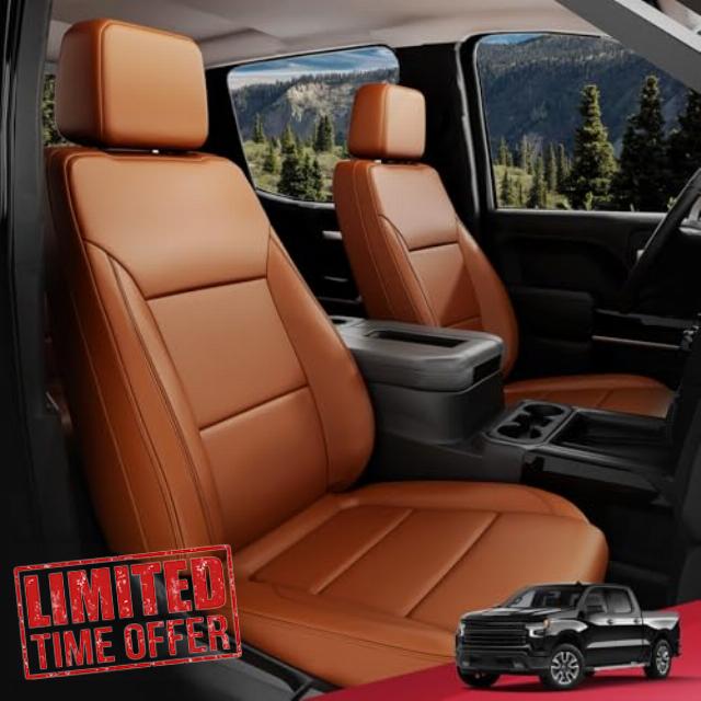 FREESOO Silverado 2019-2024 Faux Leather Seat Covers Full Set