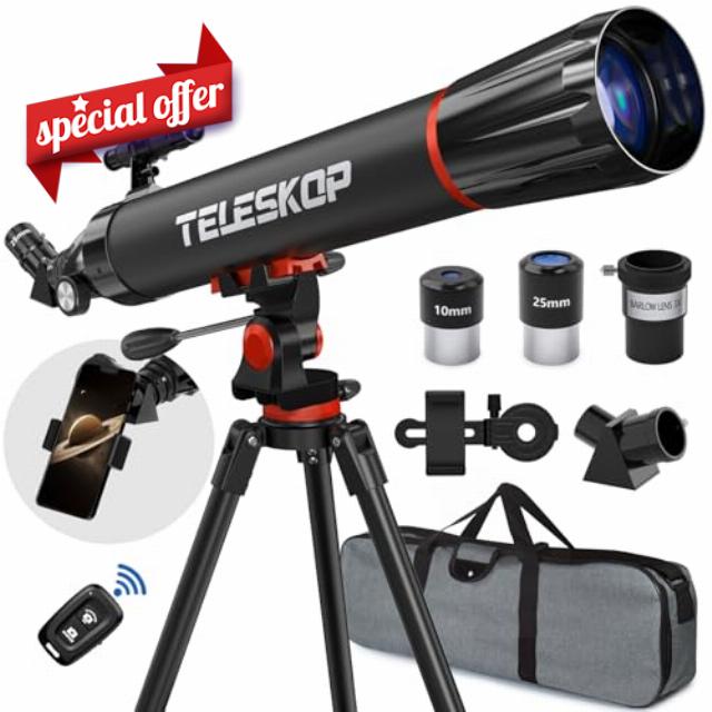 Telescope 90mm Aperture 800mm Telescope for Adults with High Powered