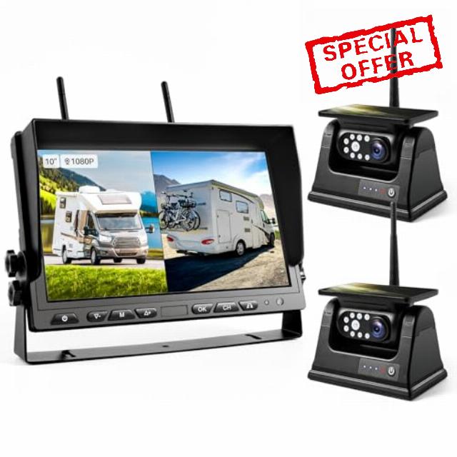 10" Magnetic Solar Wireless Backup Camera