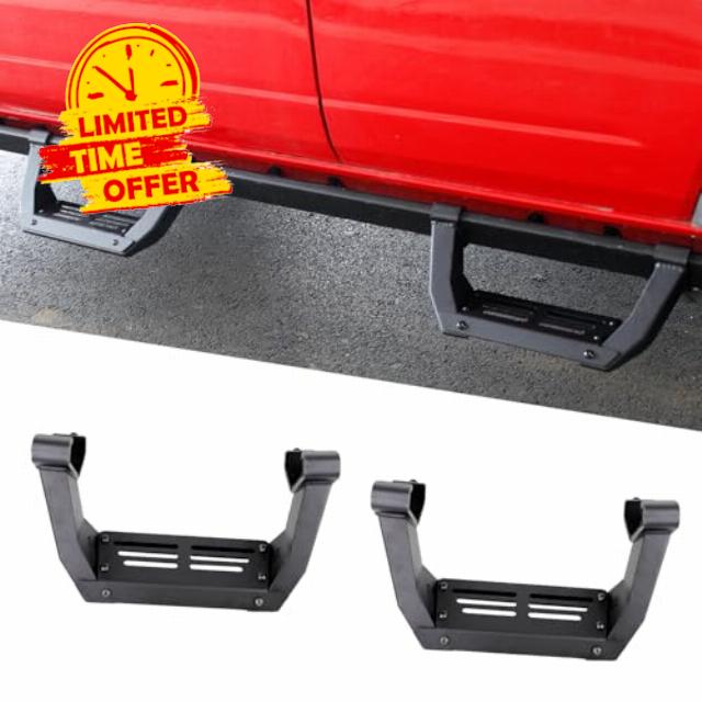2 Pcs Side Steps Compatible with 2021-2024 Ford Bronco 2/4 Door with Rock Rail Heavy Duty Running Boards Nerf Bars Accessories (with Black Carbon Steel Screws)