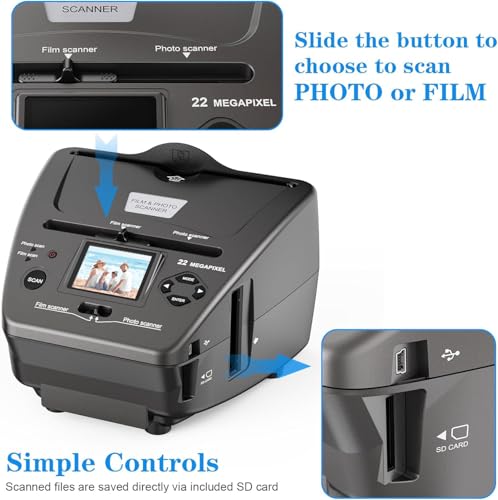 Slide & Negative Scanner Convert Negatives & Slides 35mm/135 Film