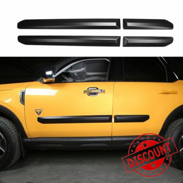 FTAPACCE 4PCS Side Door Sill Molding Trim Bar Plate Fits for Ford Bronco Sport 2020-2024 (Matt Black)