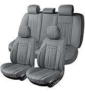 COMFDRIVE Faux Leather Car Seat Covers Full Set, Universal Seat Covers for Cars, Waterproof Front...