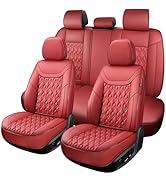 COMFDRIVE Car Seat Covers Full Set, Universal Comfortable Faux Leather Seat Covers for Cars, 5 Se...