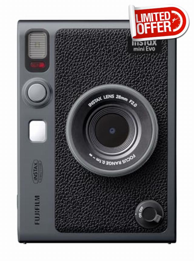 Fujifilm INSTAX Mini EVO Limited Edition Instant Camera Bundle - Dark Silver