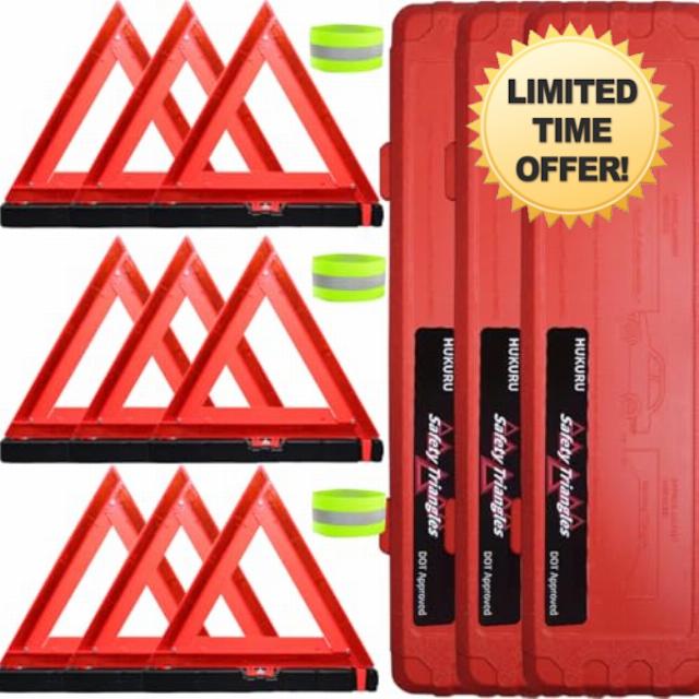 18-Pack Safety Triangles Dot Approved