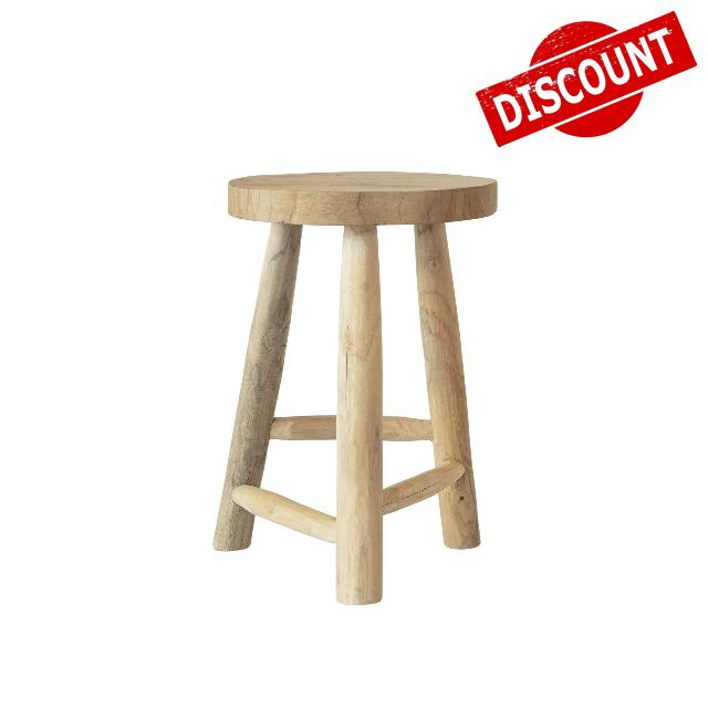 Bloomingville Bleached Teakwood Round Stool
