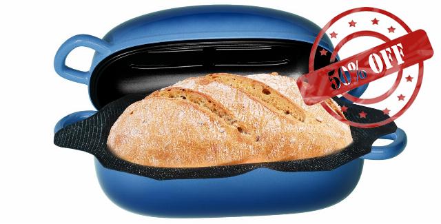 Dutch Oven for Bread Baking - Bread Pans for Homemade Bread with Perforated Non-Stick Silicone Liner Cast Iron Bread Pan Dutch Oven Loaf Pan with Lid and Loop Handles for Homemade Breadmaking