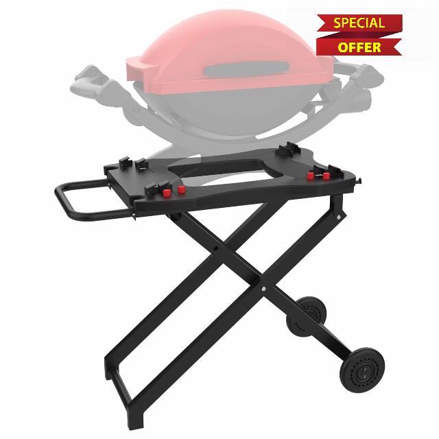 Portable Grill Cart and Cover for Weber Q100 Q1000 Q120 Q1200 Q200 Q2000 Q2200 Series Grills