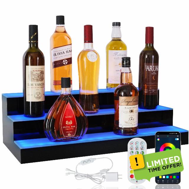 LED Lighted Liquor Bottle Display Shelf