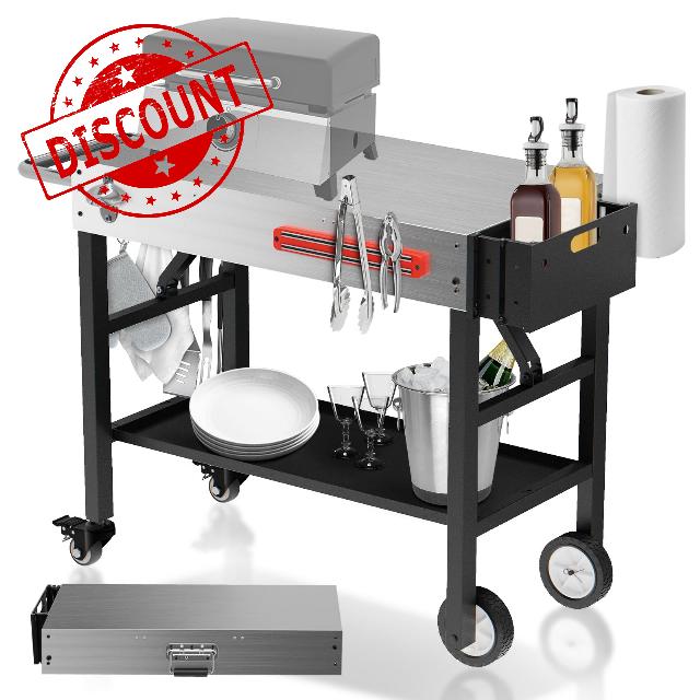 Stainless Steel Portable Outdoor Grill Table