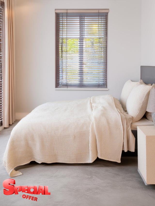Waffle Bedspread Set of 3 Pieces