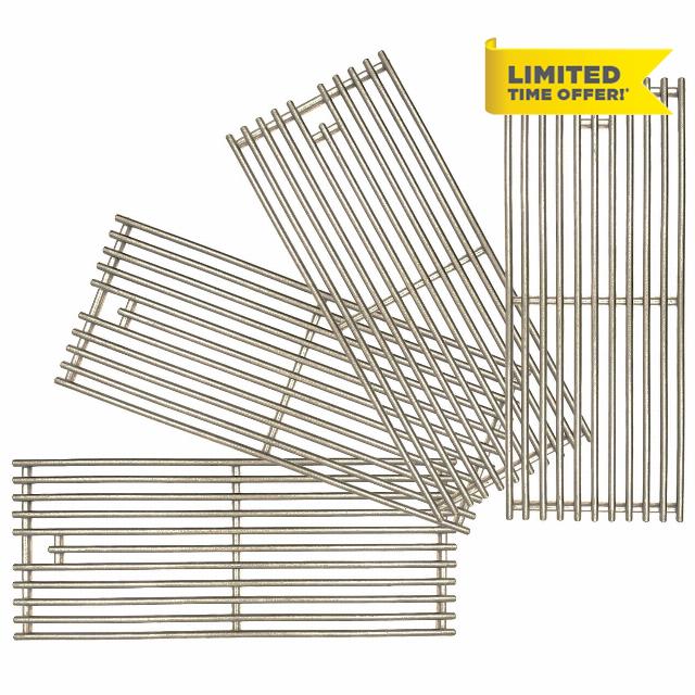 4 PC Heavy Duty Cast Stainless Steel Rod BBQ Grill Grates Replacement Parts for Blaze Grill 3