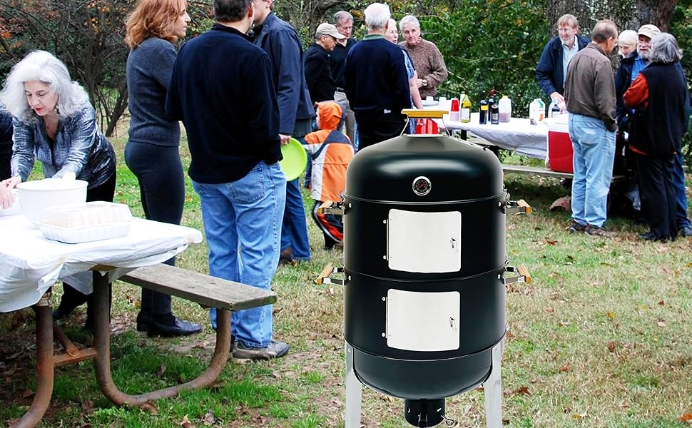 Large Capacity Vertical Charcoal Smoker Grill 20.5 Inch