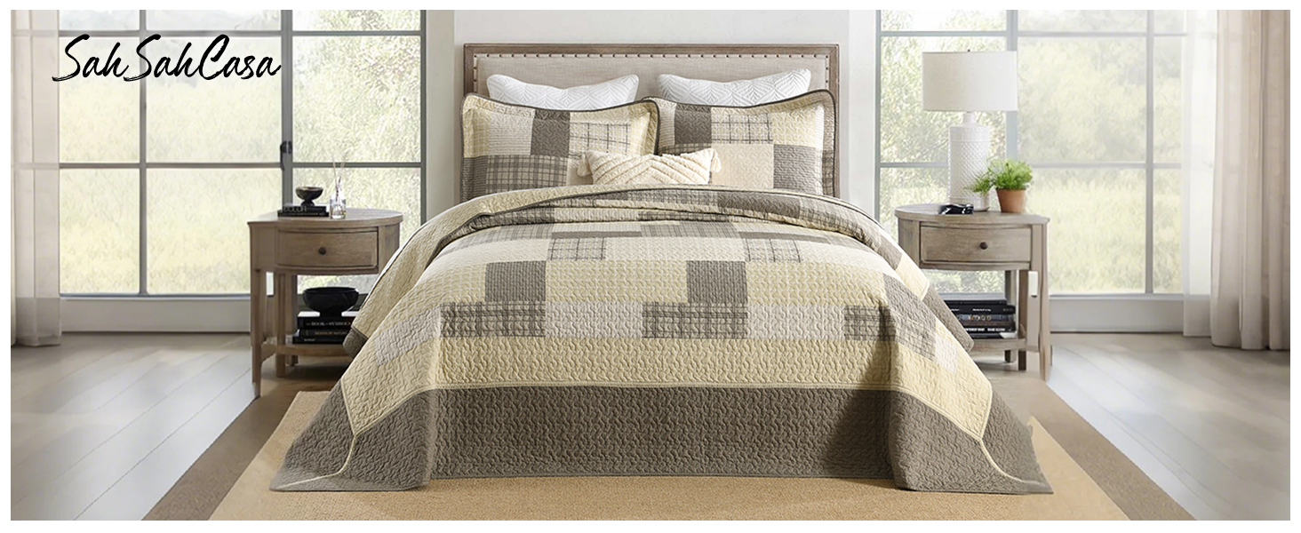 beige bedspread