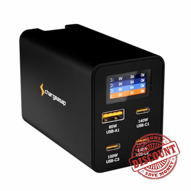 Chargeasap | 280W Zeus USB-C GaN Charger | High-Speed Power Delivery Adapter for Laptops