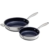Nuwave 9pc Cookware Set Healthy Duralon Blue Ceramic Nonstick Coated, Diamond Infused Scratch-Res...