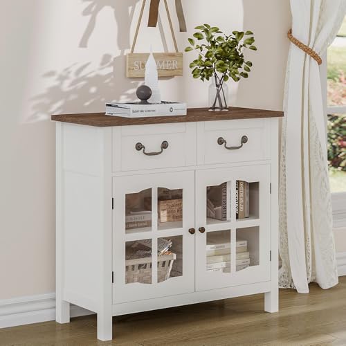 Coffee Bar Cabinet with Glass Doors