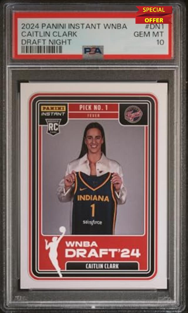 $ PSA 10 Caitlin Clark 2024 Panini Instant #DN-1 WNBA Draft Night Rookie Card Indiana Fever