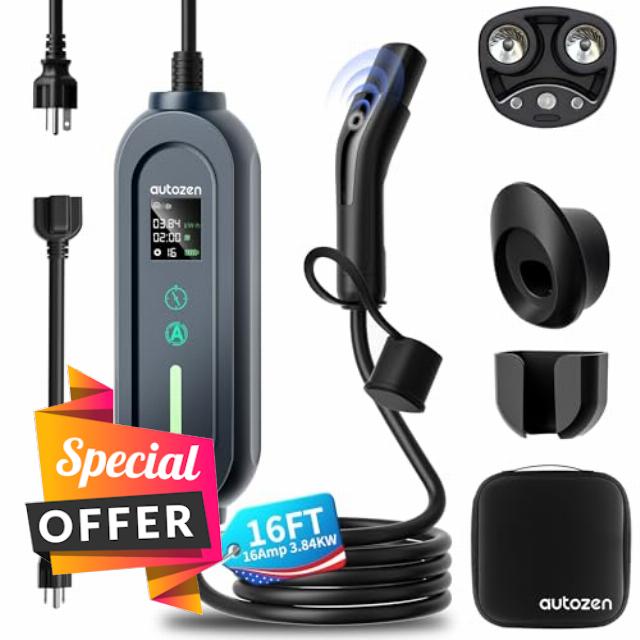 Level 1/2 Tesla Charger - 16A Mobile EV Charging(Adjustable Current