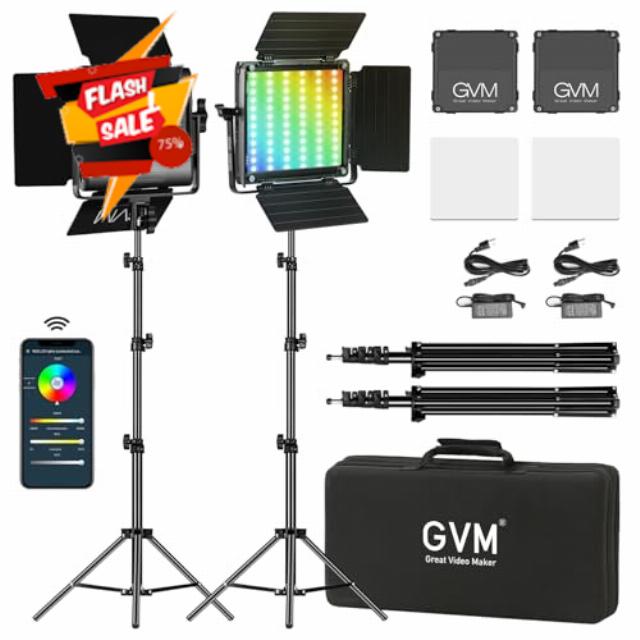 GVM RGB Led Video Light Kit with WiFi Control
