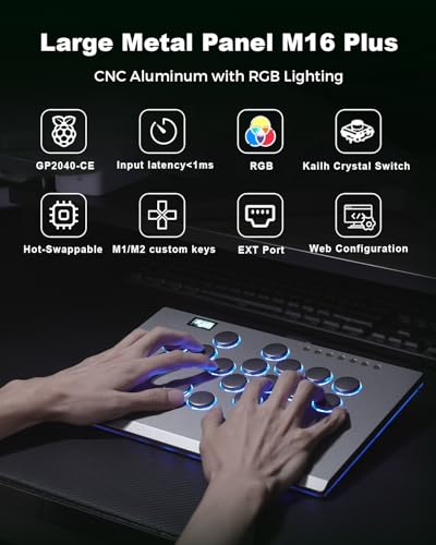 Crystal Low-Profile Switch Arcade Stick Support Hot Swap & SOCD