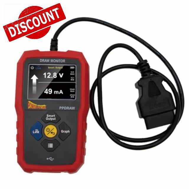 Power Probe PPDRAW Automotive Battery Voltage and Parasitic Draw Monitor with OBDII Connection