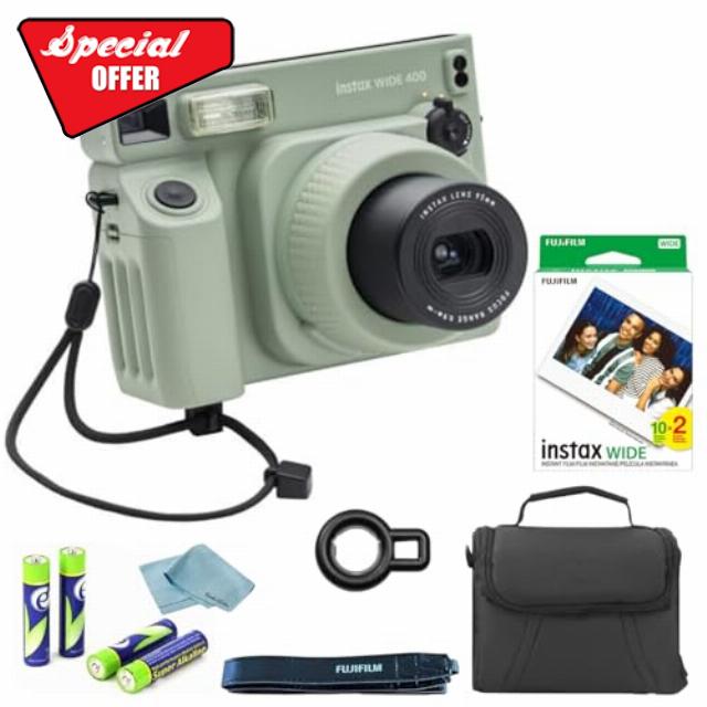 FujiFilm Instax Wide 400 Instant Camera Bundle - Includes Twin Pack Wide Frame Film