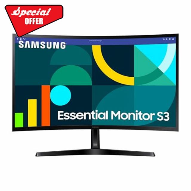 SAMSUNG 27" Essential S3 (S36GD) Series FHD 1800R Curved Computer Monitor