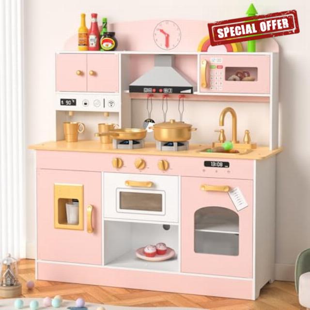 Wooden Play Kitchen Set