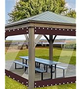 Erfolkerz 7'H x8'W Outdoor Vinyl Curtain 20oz Super Weighted Clear Vinyl Patio Enclosure,Clear Ou...