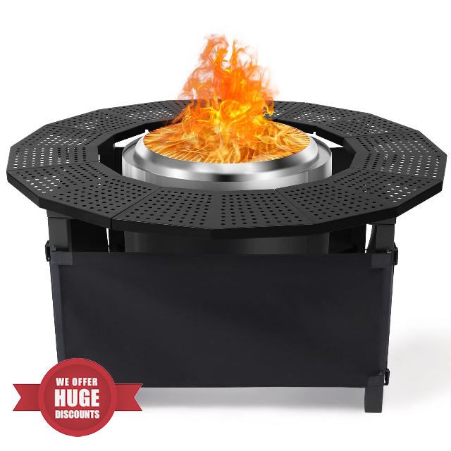 40 in Fire Pit Surround Tabletop for Solo Stove Bonfire and Ranger Wood Burning