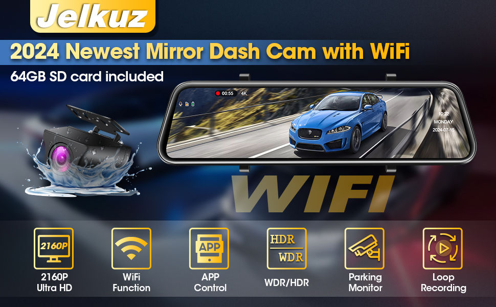 Rear view mirror dash camera