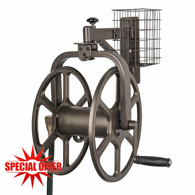 Liberty GARDEN 712 Single Arm Navigator Multi-Directional Garden Hose Reel