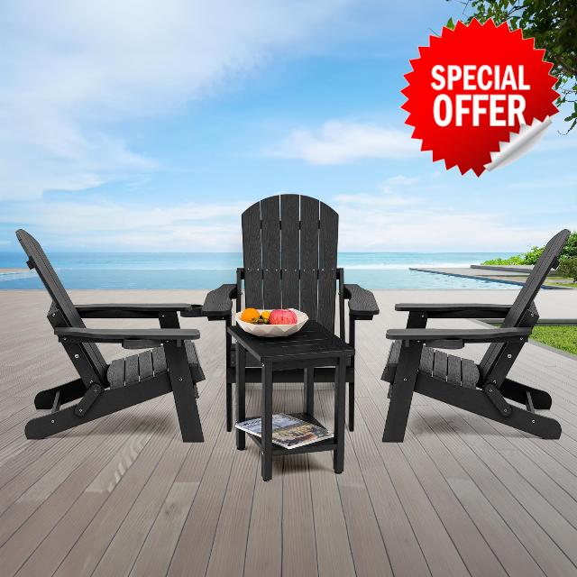 Folding Adirondack Chairs with Cup-Holder