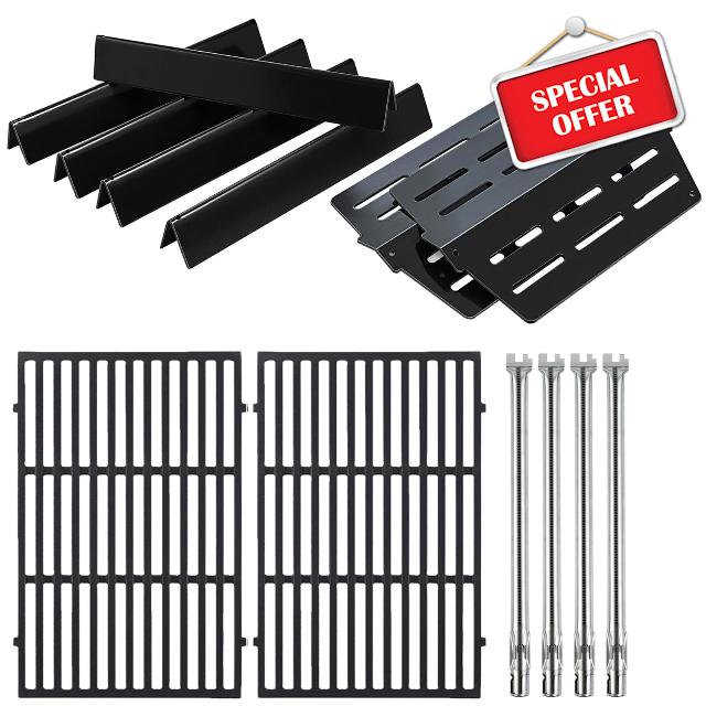 Genesis E-330 Grill Replacement Parts 4 Burners for Weber Genesis E-310 S-330 EP-330 300 Series Grill Parts 7524 Grates 7621 7620 Flavorizer Bars 65505 Heat Deflector 62752 Genesis 330 Sear Burner