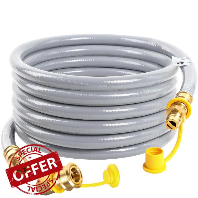 20ft 3/4" Id Natural Gas Hose with Quick Connect