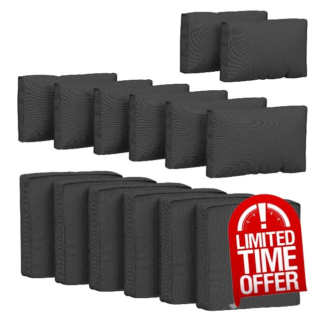 14 Pcs Outdoor Cushion Covers Patio Cushion Slipcovers Replacement Splash Proof with Zipper for Outdoor Furniture