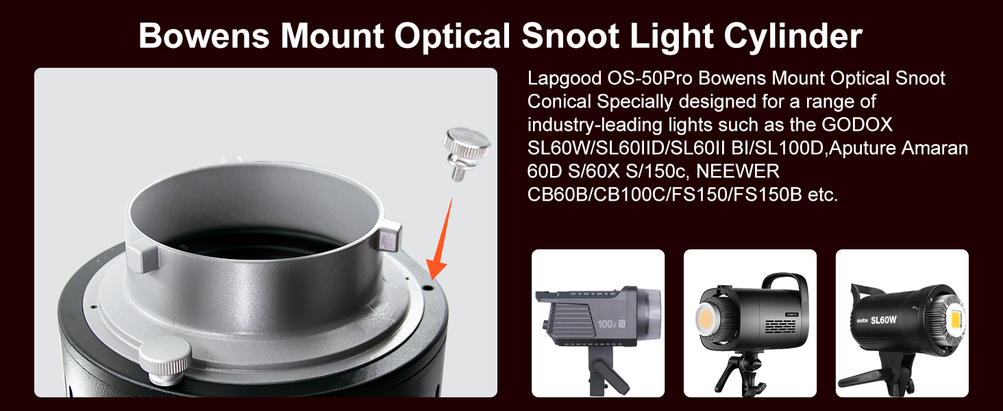 Bowens Mount Conical Snoot Kit